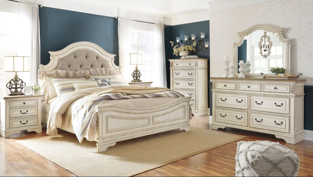 Ashley B743 5-Piece Bedroom Set Chipped White