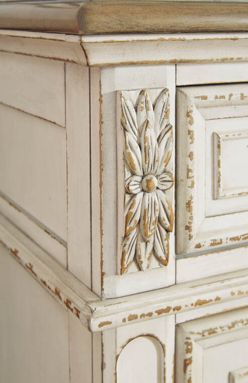 Ashley B743 5-Piece Bedroom Set Chipped White
