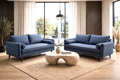Vanti Sofa and Loveseat Set Blue