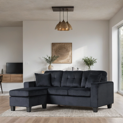 Cris Reversible Sectional Sofa Black