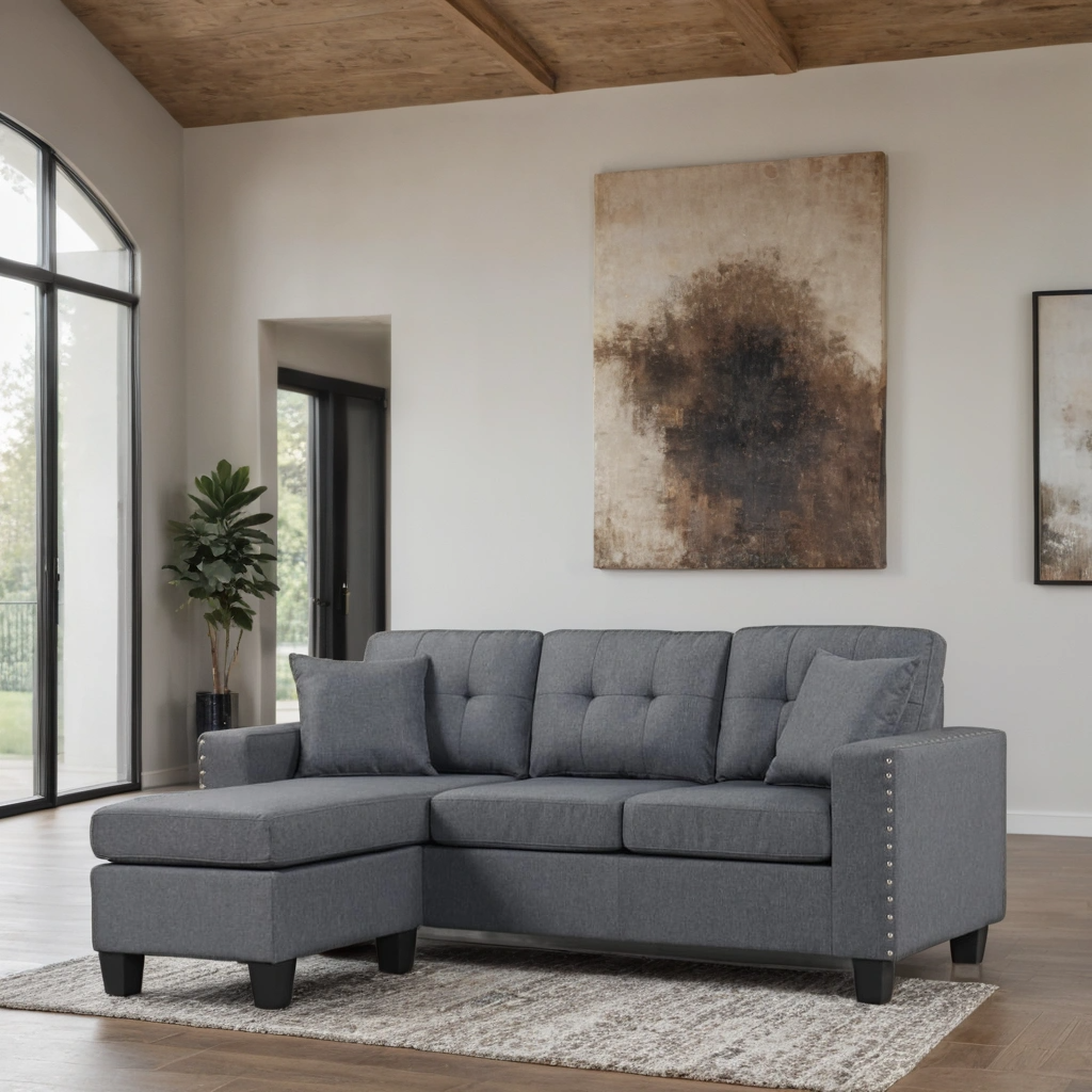 Cris Reversible Sectional Sofa Gray