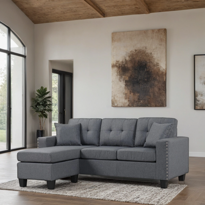 Cris Reversible Sectional Sofa Gray