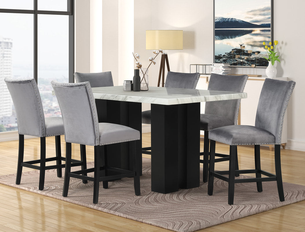 2220 7-Piece Counter Height Dining Set Gray
