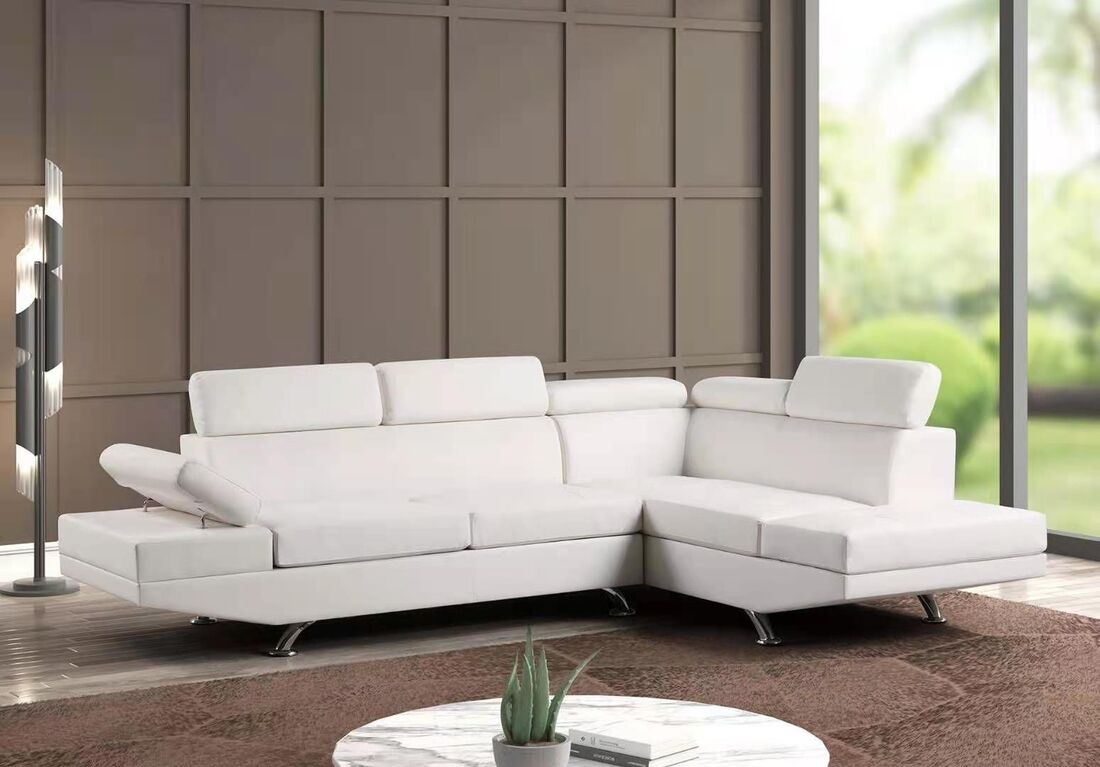 Moderno Stationary Sectional Sofa White