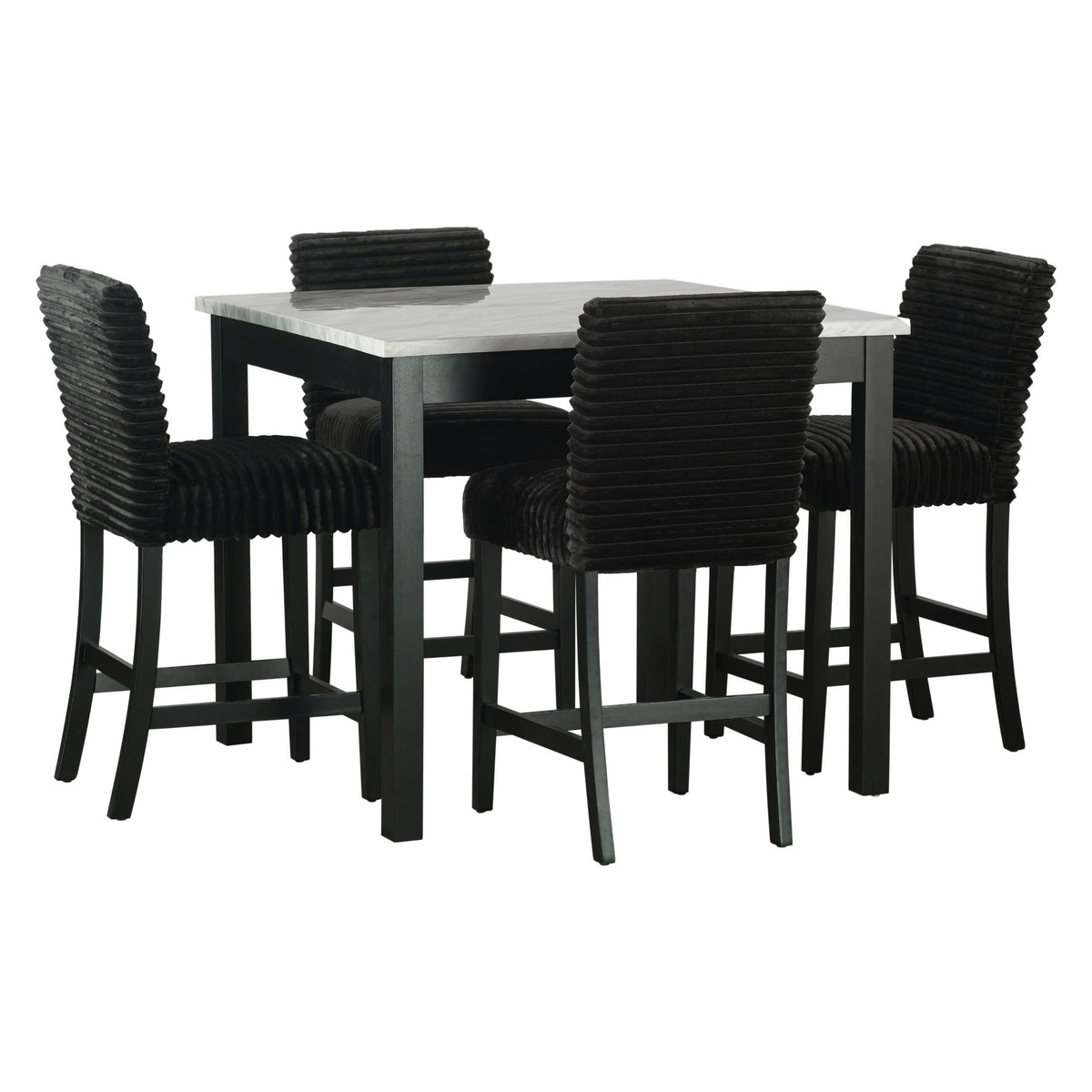 Dior13 5-Piece Pub Dining Set Black