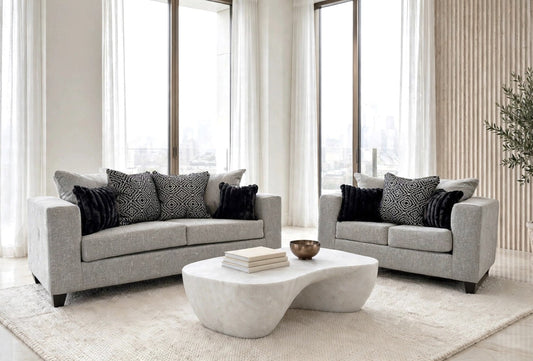 110 Sofa and Loveseat Set Gunmetal