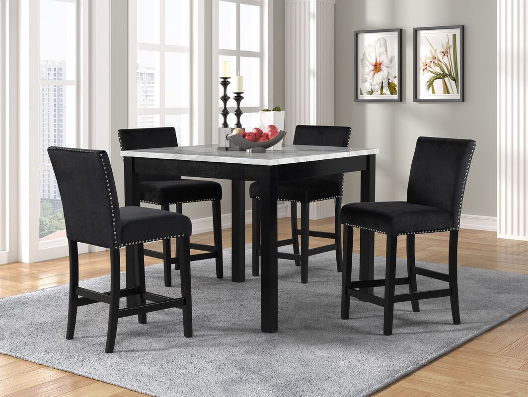 Dior 72697 5-Piece Pub Dining Set Black