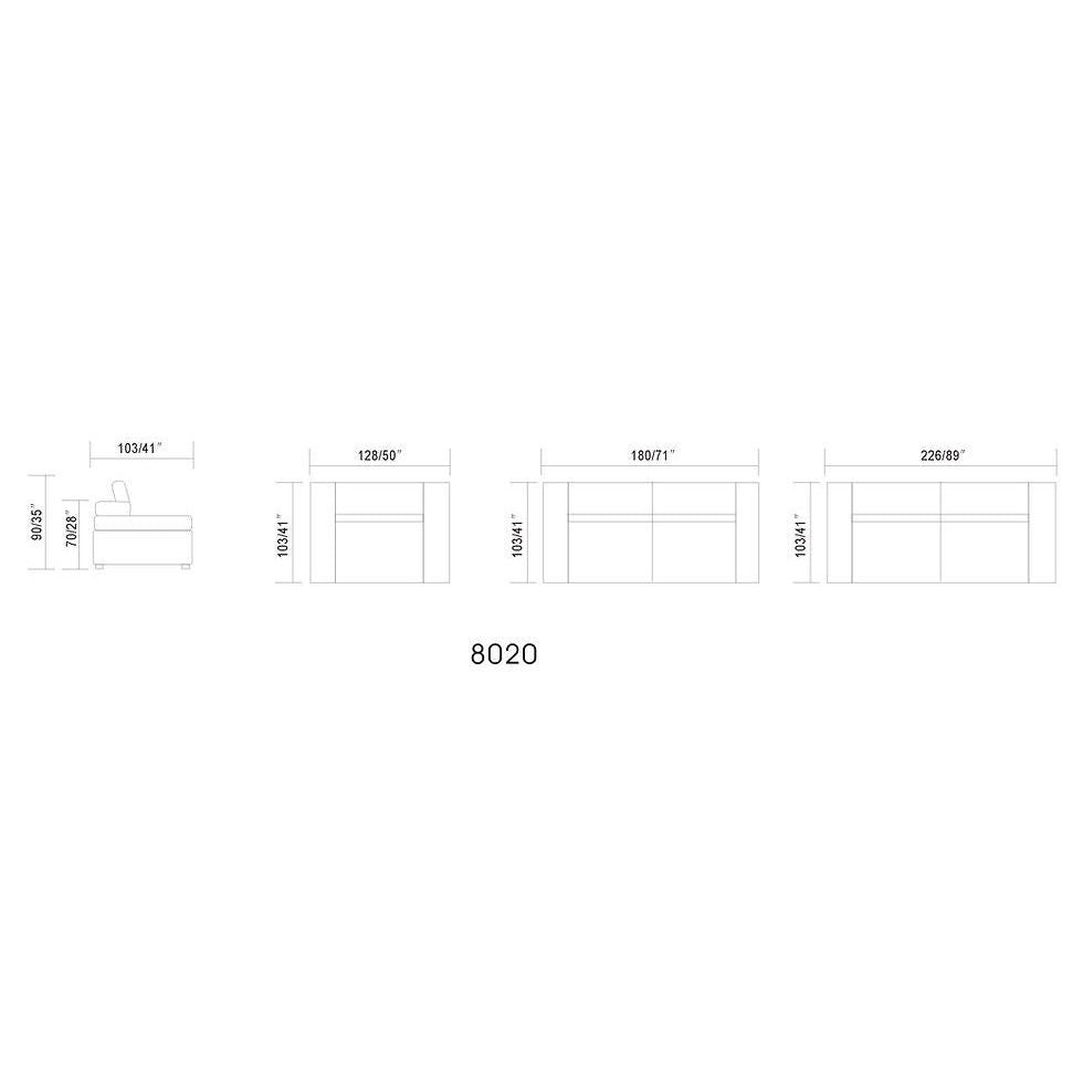 MI-8020 Soho 3-Piece Living Room Set Black