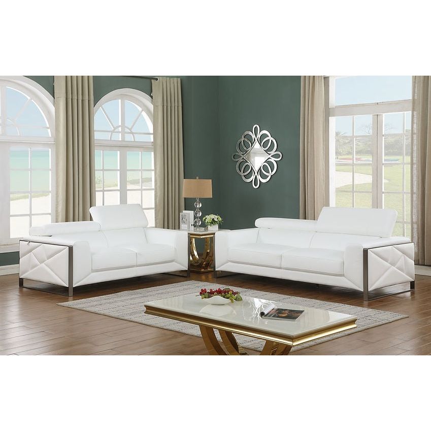 Giorgio MI-989 Leather Living Room Set White