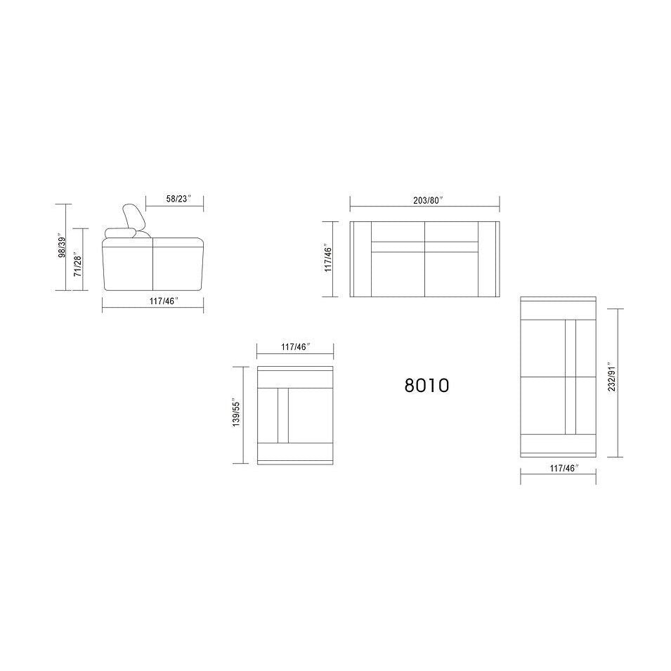 MI-8020 Soho Living Room Set Grey