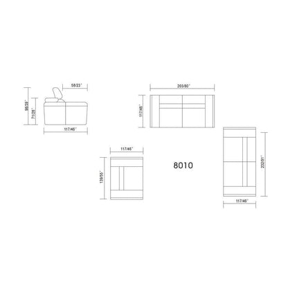 MI-8020 Soho Living Room Set Grey