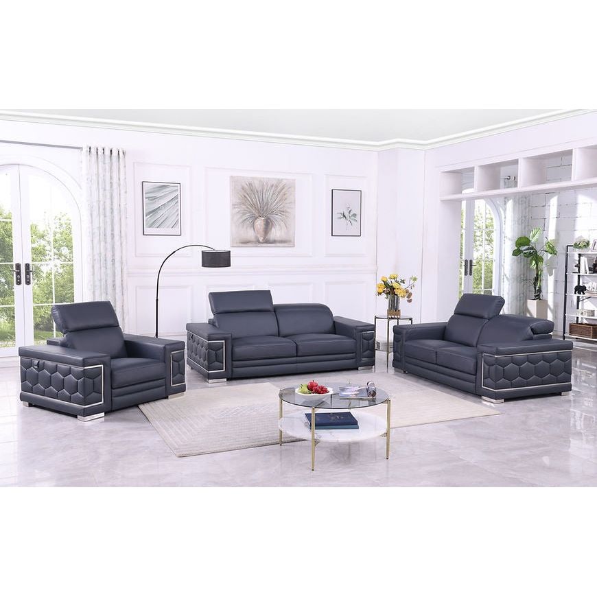 MI-1250 Favo 3-Piece Living Room Set Dark Navy