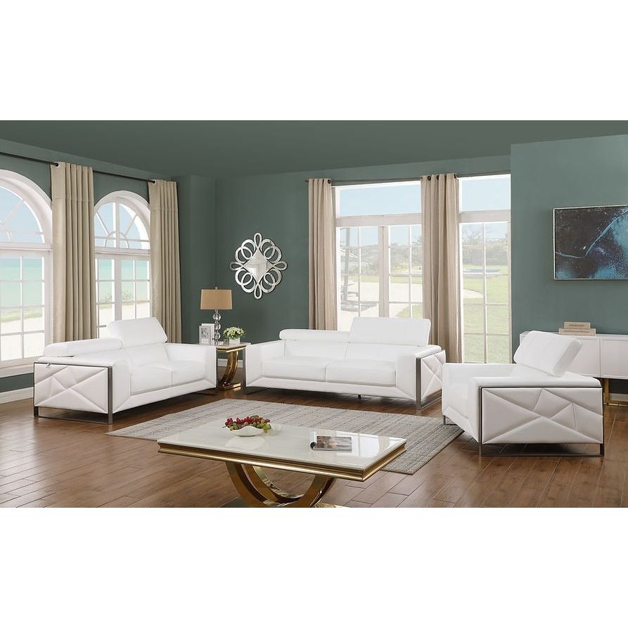 Giorgio MI-989 Leather Living Room Set White
