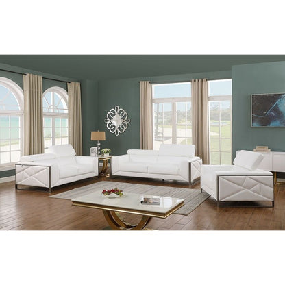 Giorgio MI-989 Leather Living Room Set White