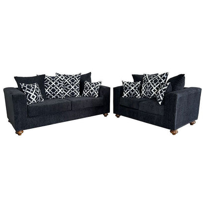 S305 Graphite 2-Piece Sofa and Loveseat Set Black