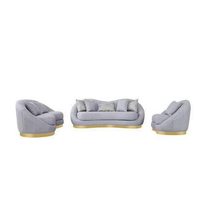 Olena S4046 Sofa and Loveseat Set Dove Grey