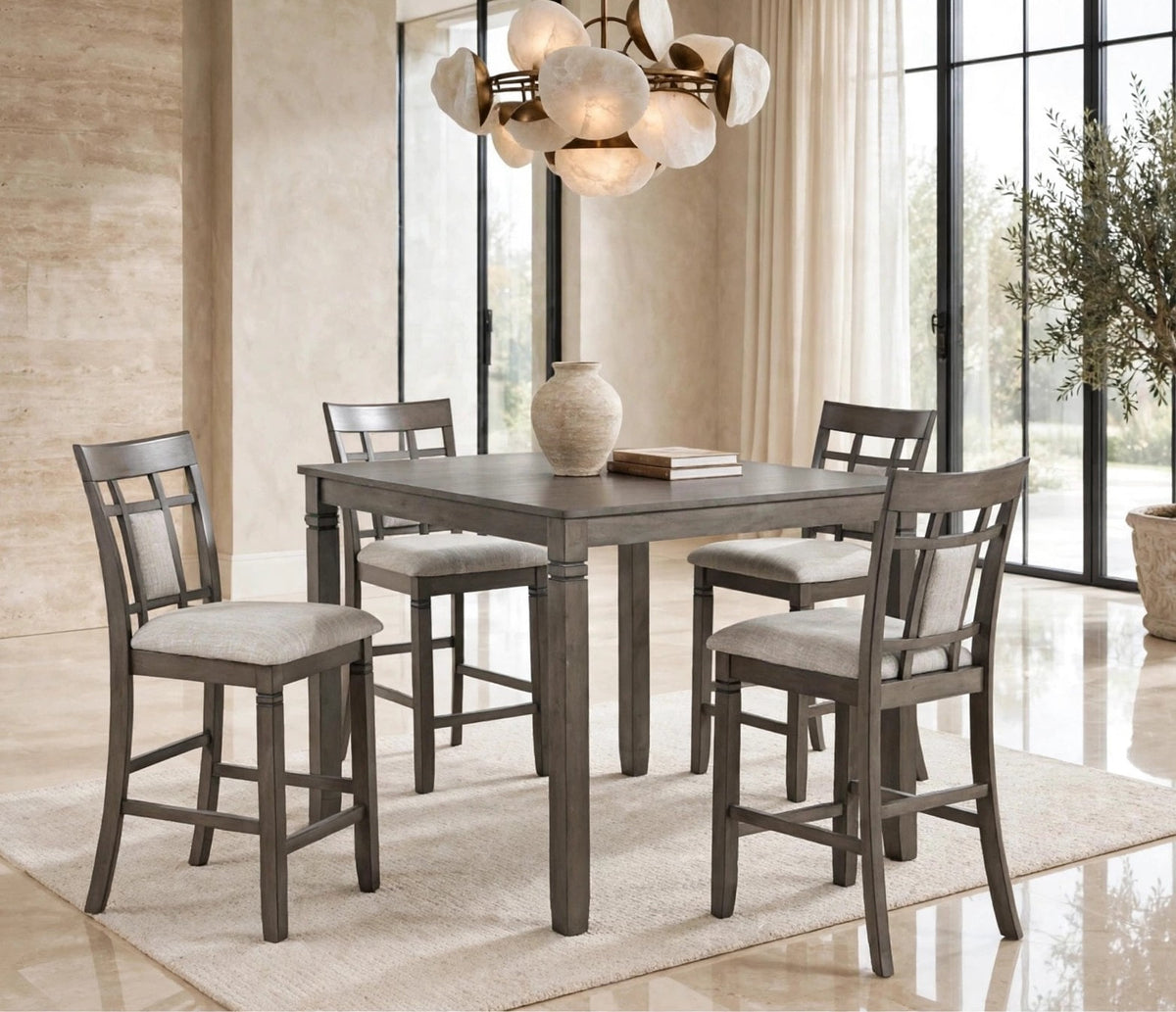 D2010 5-Piece Pub Table Set Gray