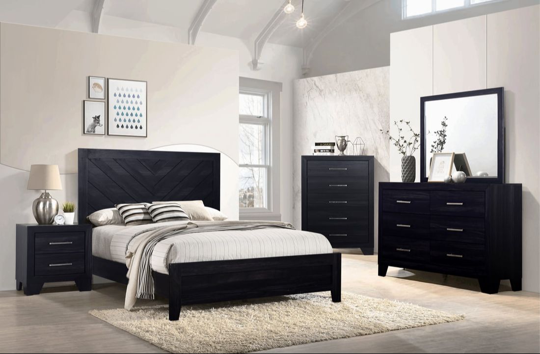 HH3500 5-Piece Bedroom Set Dark Charcoal