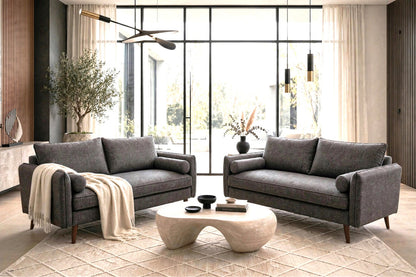 Vanti Sofa and Loveseat Set Dark Grey