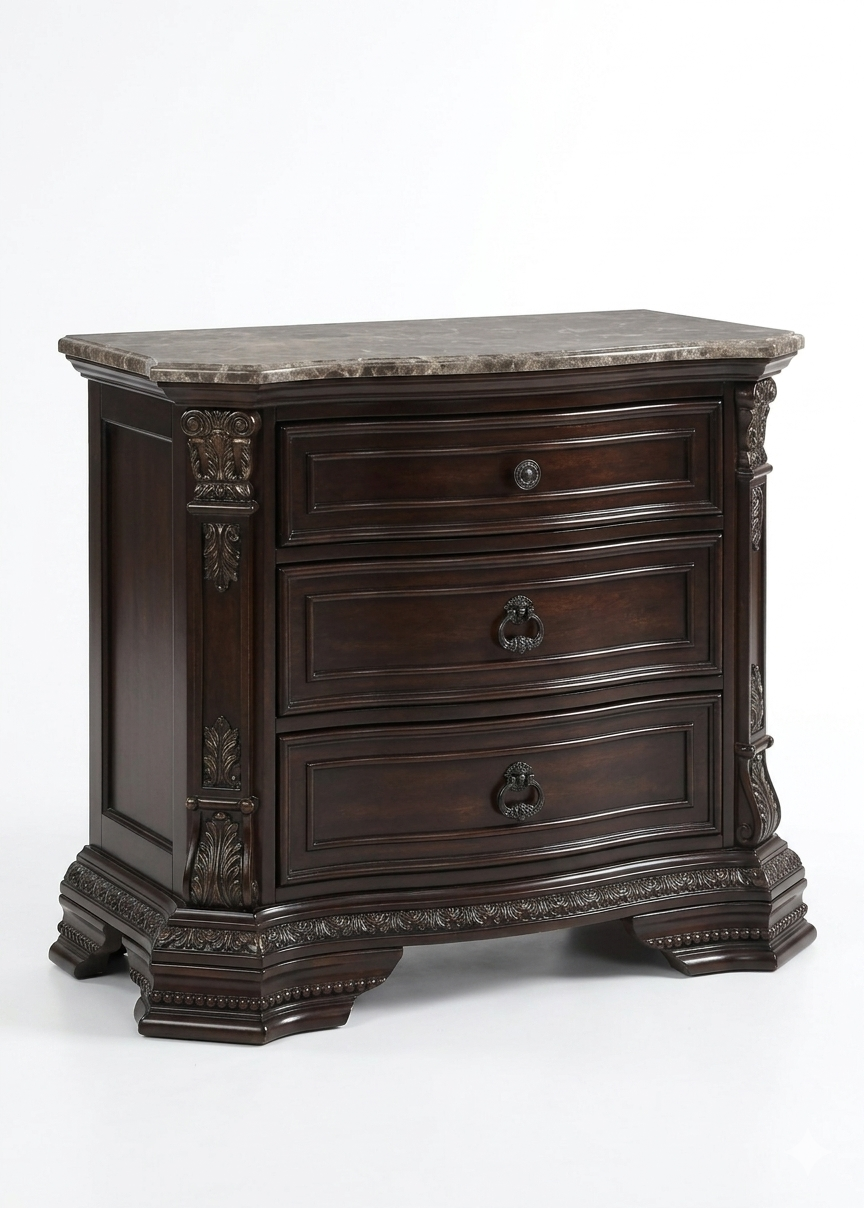 B3000 Marble Top Nightstand