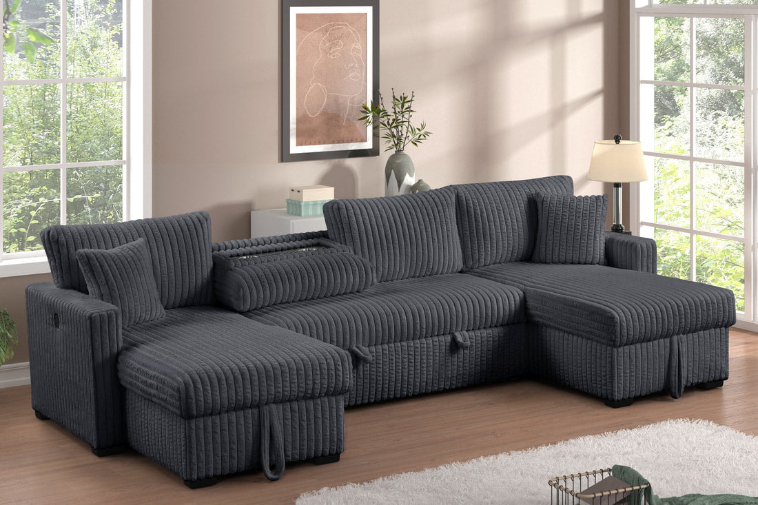 Camden Luxe Sleeper Sectional with Storage Chaise