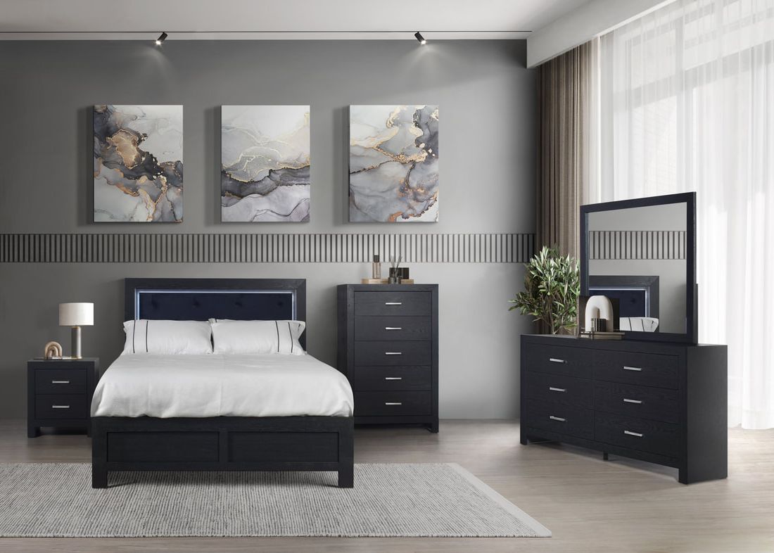 Moonlight 5-Piece Bedroom Set Black