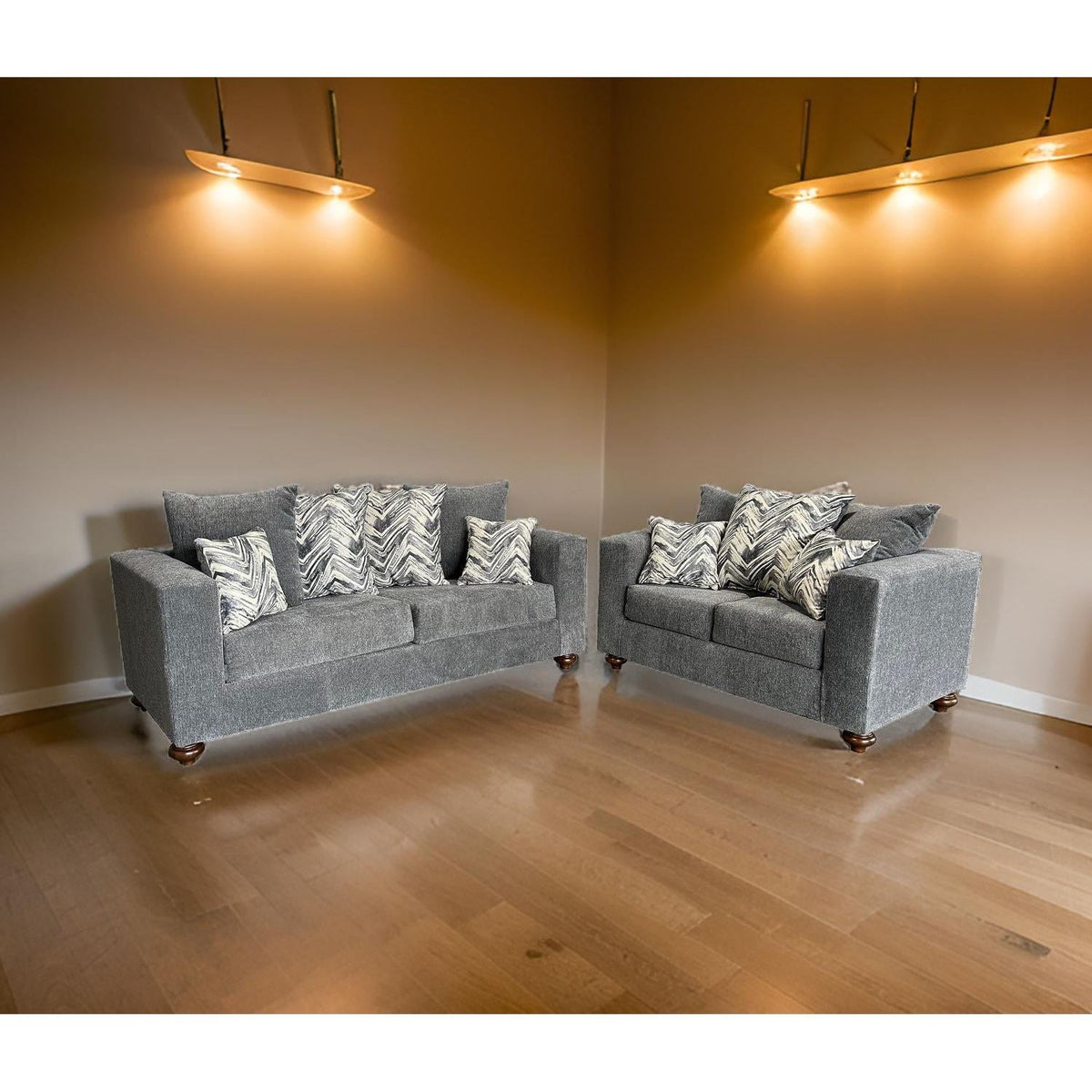 S305 Zander Sofa and Loveseat Set Grey
