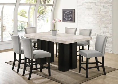 Finley 77497 7-Piece Dining Set Grey and Black