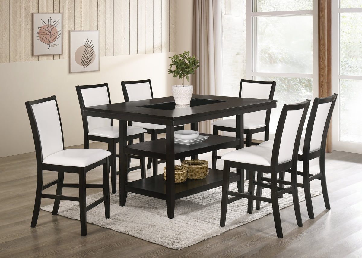 Condor 7-Piece Counter Height Dining Set Espresso and White