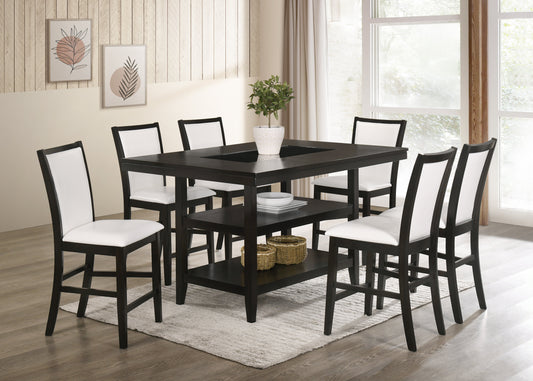 Condor 7-Piece Counter Height Dining Set Espresso and White