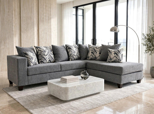 110 Stationary Sectional Sofa Charcoal