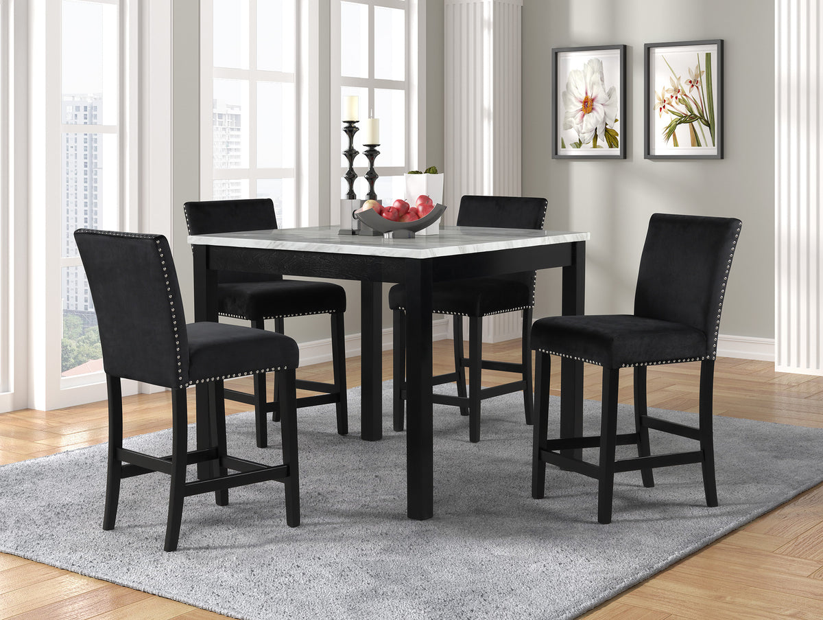 Dior 72697 5-Piece Pub Dining Set Black
