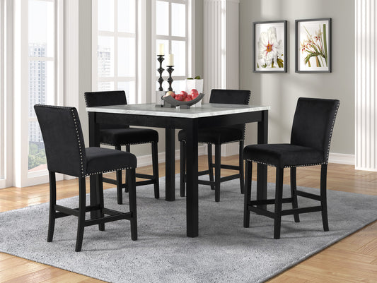 Dior 72697 5-Piece Pub Dining Set Black