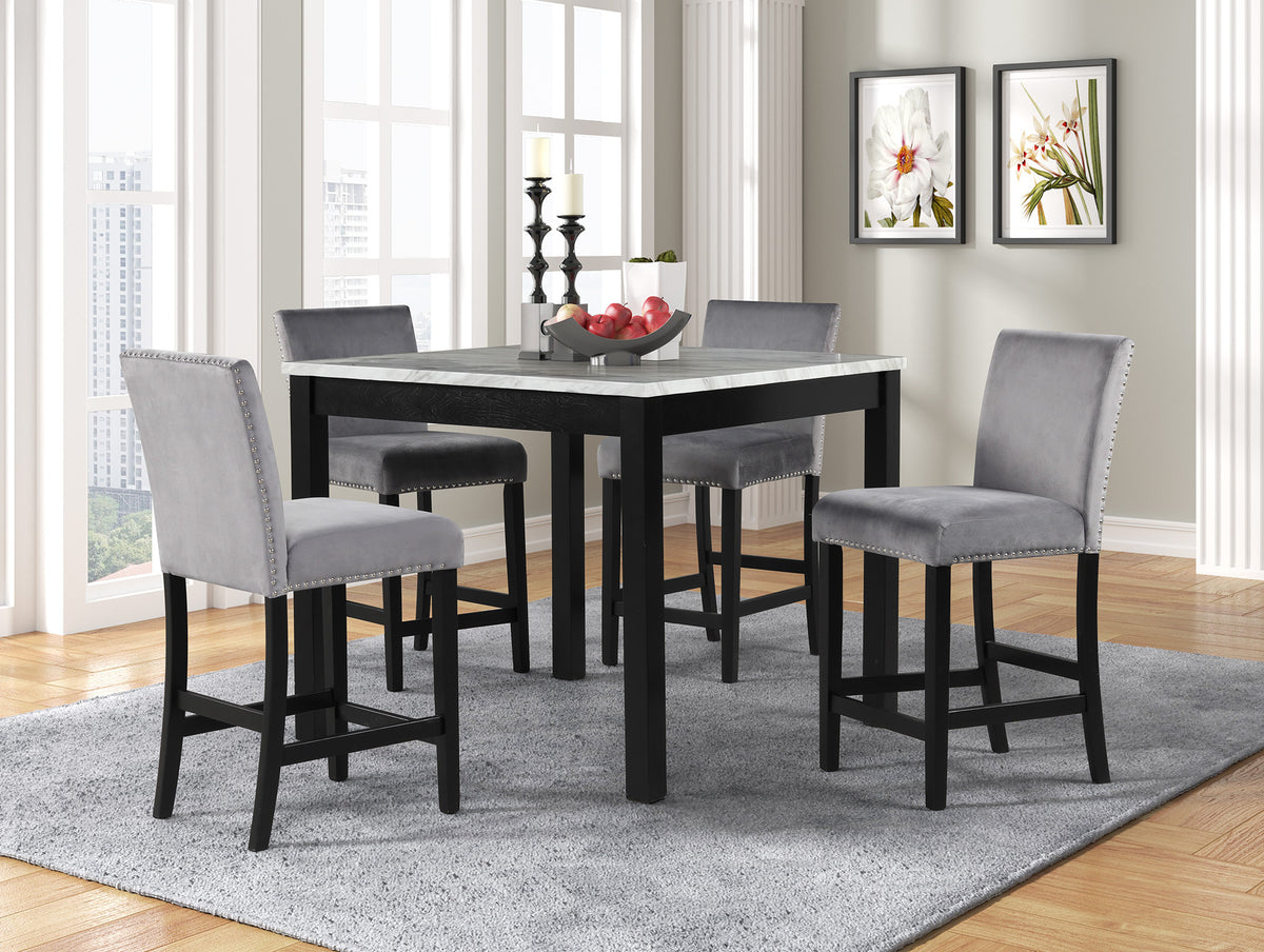 Dior 5-Piece Dining Set Grey