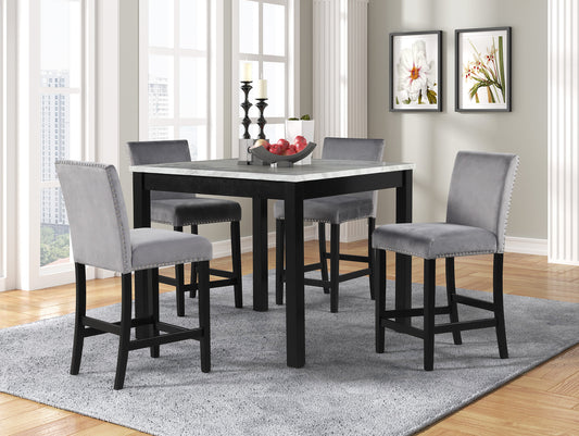Dior 5-Piece Dining Set Grey