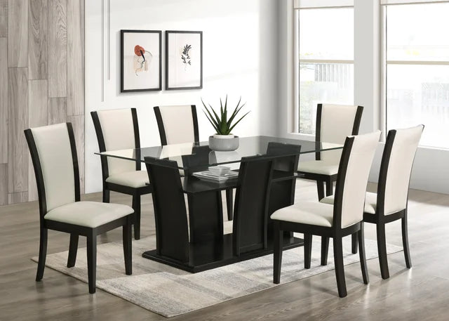 Florida 75497 7-Piece Dining Set Dark Espresso and Off White