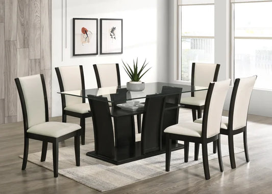 Florida 75497 7-Piece Dining Set Dark Espresso and Off White