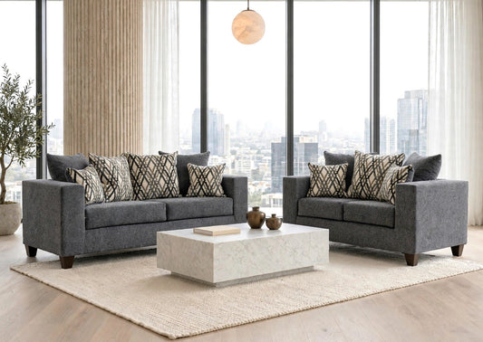 110 Sofa and Loveseat Set Steel