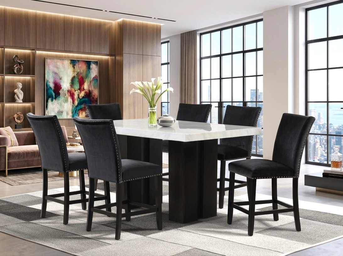 2220 7-Piece Counter Height Dining Set Black