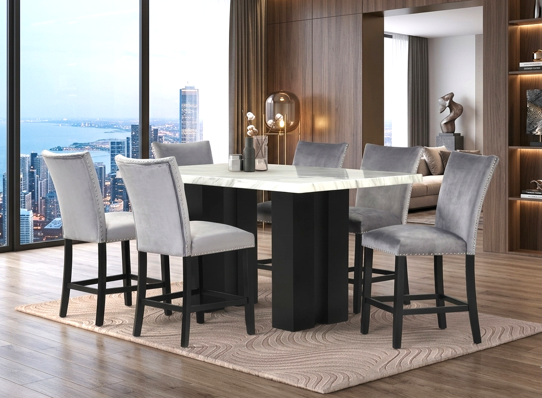 2220 7-Piece Counter Height Dining Set Gray