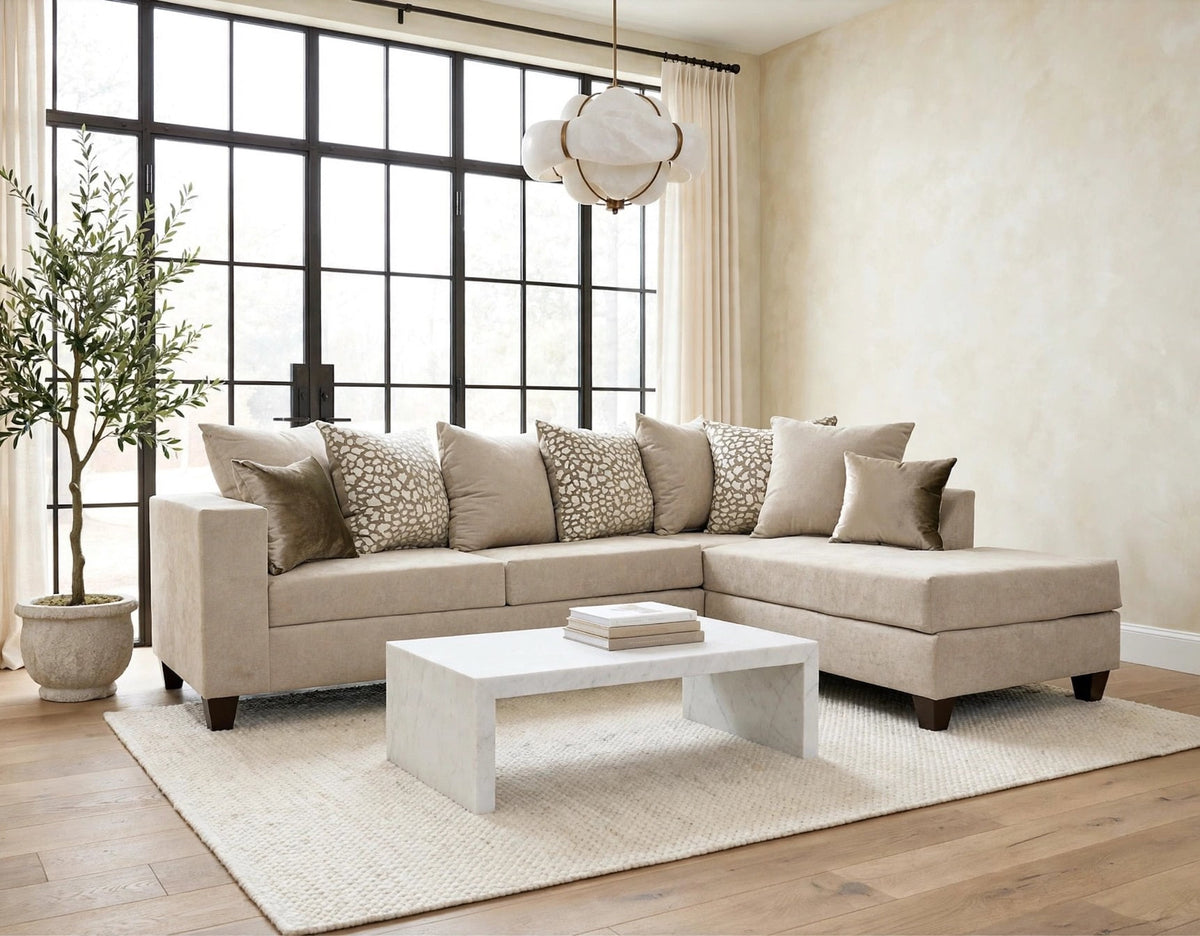110-Hollywood Stationary Sectional Beige