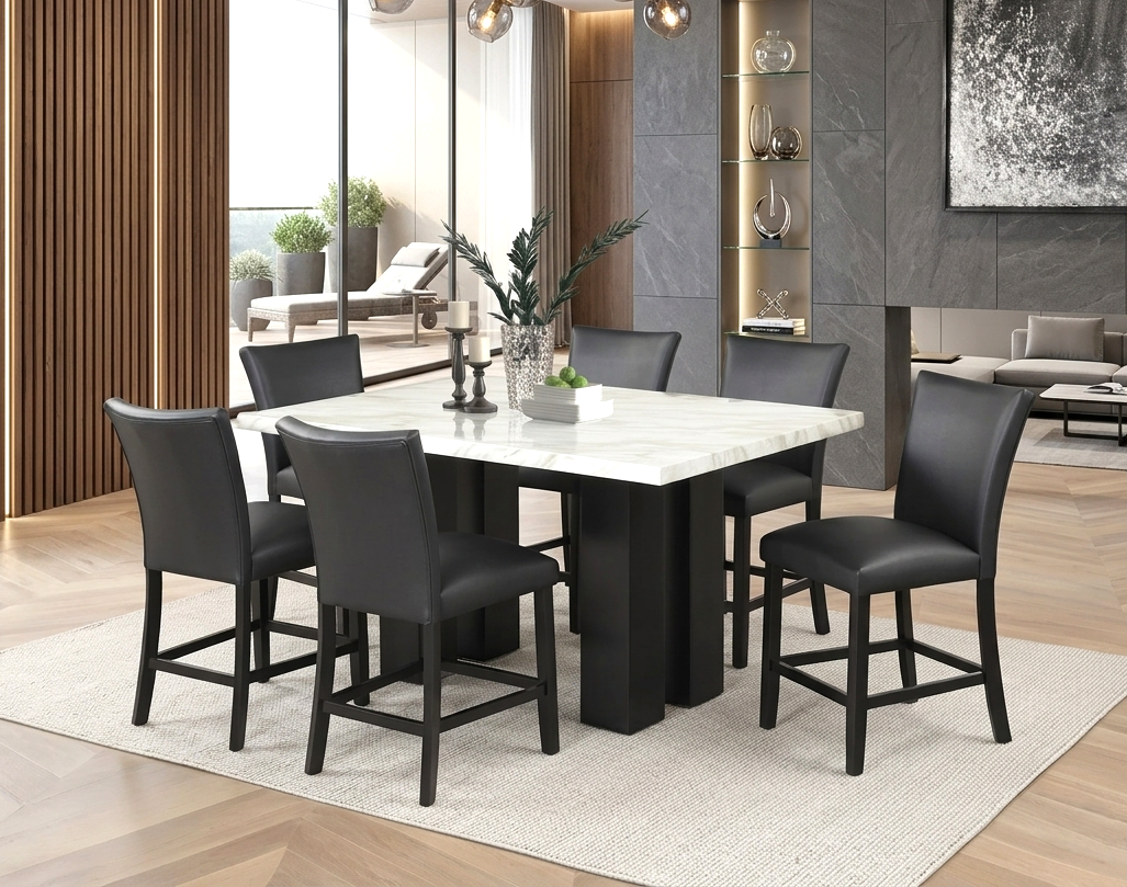 2220 7-Piece Counter Height Dining Set Black