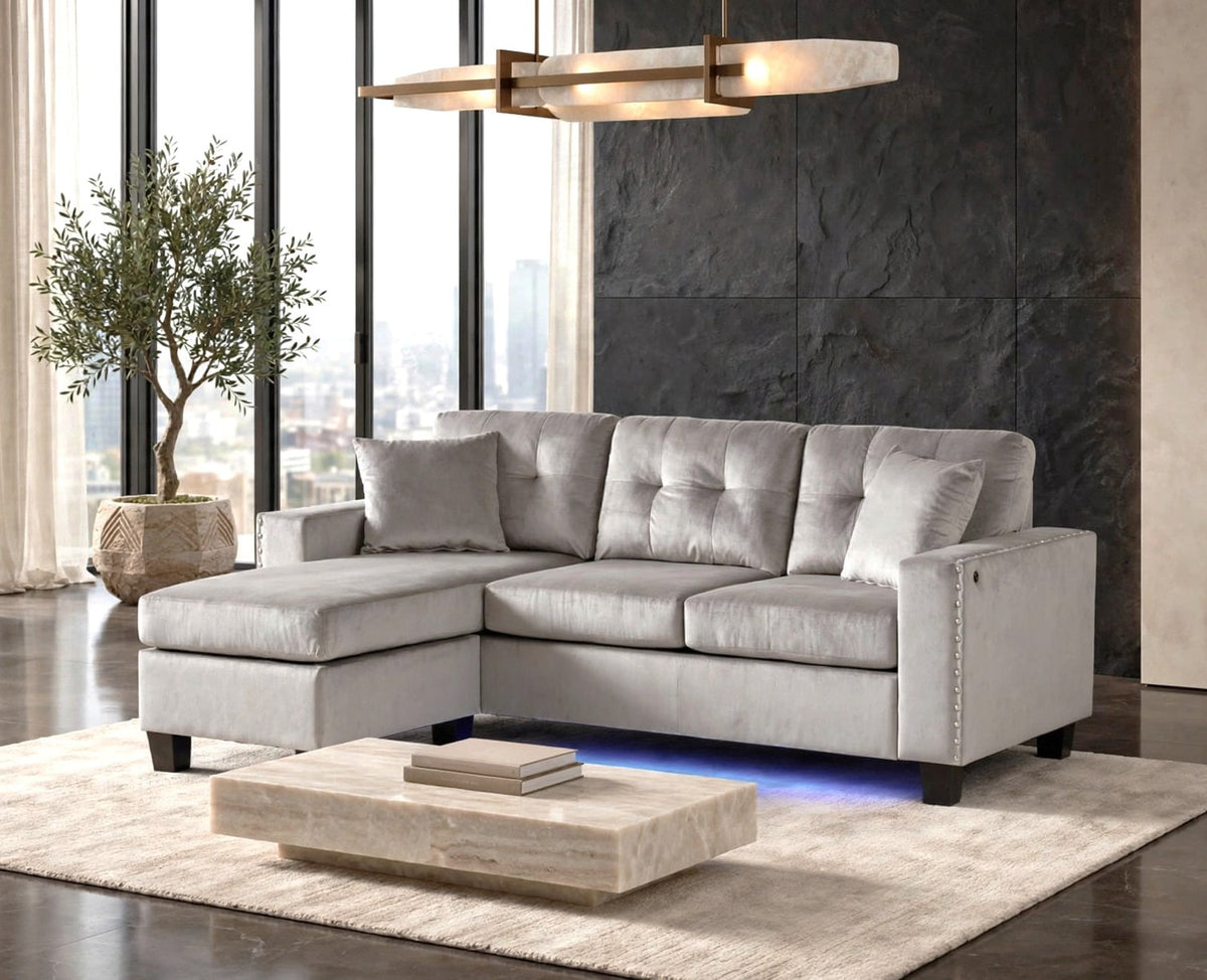 Messi Reversible Sectional Grey