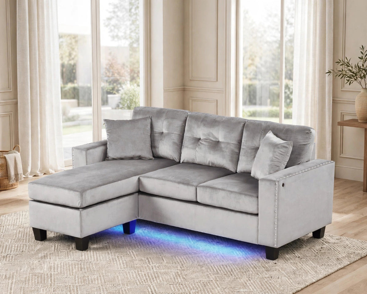 Messi Reversible Sectional Grey