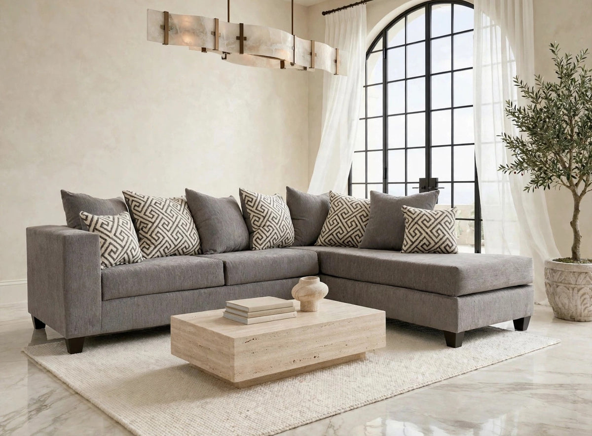 110 Stationary Sectional Sofa Smoke