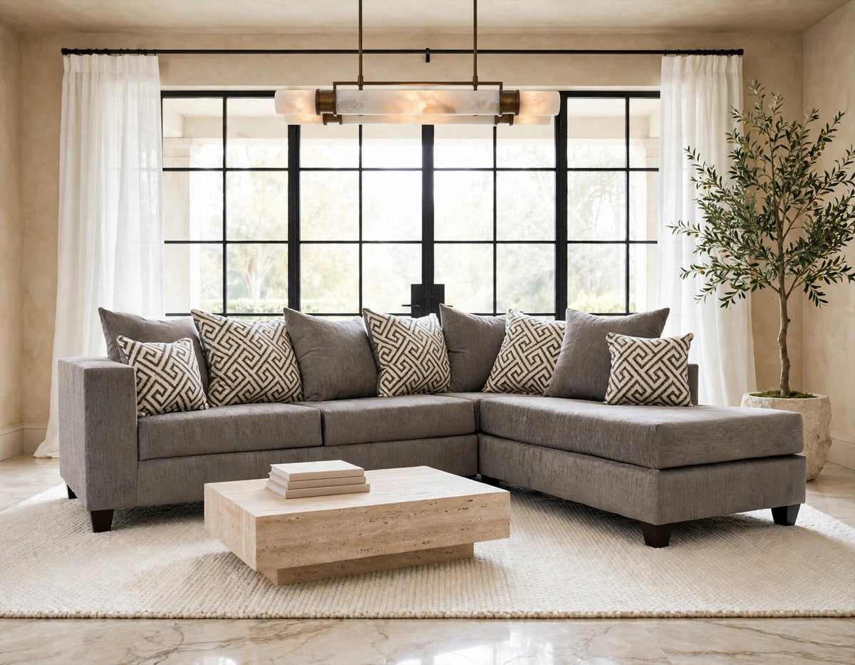 110 Stationary Sectional Sofa Smoke