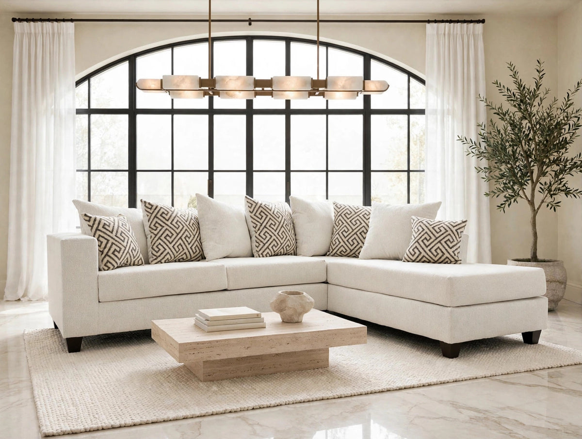 110 Stationary Sectional Sofa Stone