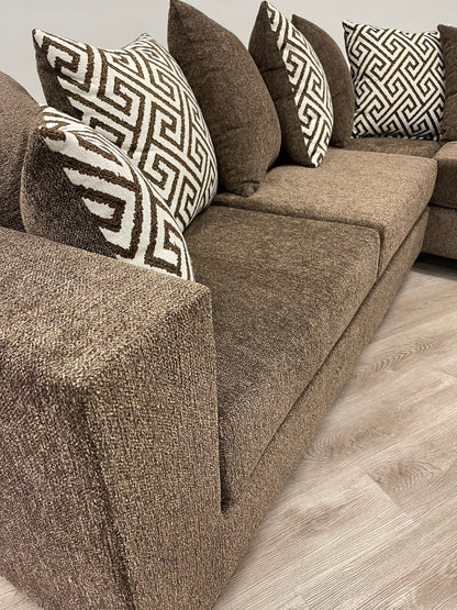 110 Stationary Sectional Sofa Mocha