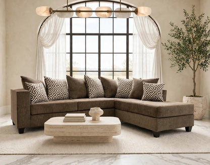 110 Stationary Sectional Sofa Mocha