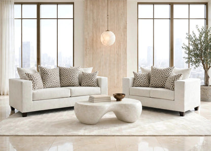 110 Stationary Sofa and Loveseat Set Stone
